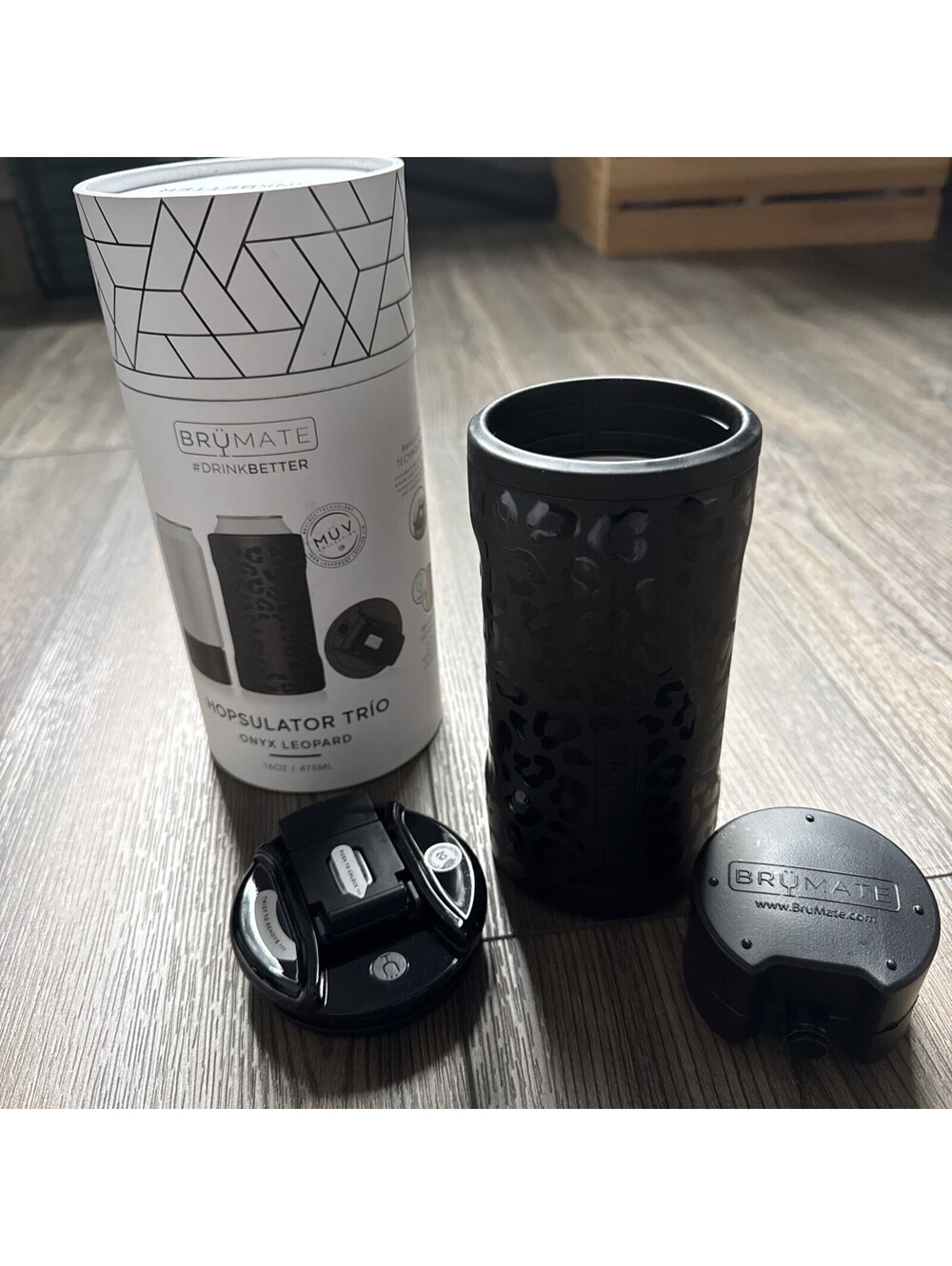 New Brumate Hopsulator TRIO - Onyx Leopard - 3-in-1 Can Cooler Tumbler Cup
